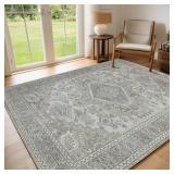 Lbris 8x10 Area Rug Washable Non-Slip Vintage