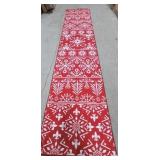 Red Snowflake Holiday Runner Rug