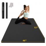 CAMBIVO 6mm TPE Yoga Mat 6x4 Black