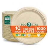 ECO SOUL 10 Compostable Heavy Duty Paper Plates 10