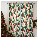 LOSIVISHE Christmas Tree Curtains 52x84 2pk