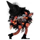 Wlflash Halloween Wreath 24in Orange
