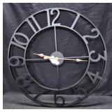 Large Black Metal Wall Clock Roman Numeral