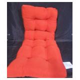 Red Tufted Outdoor Lounge Chair Cushion