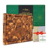 BEEFURNI Teak End Grain Cutting Board 18x14x1.5