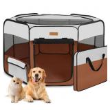 Akinerri Portable Pet Playpen XL Brown