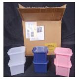 ct Small Storage Bins ClearBluePink