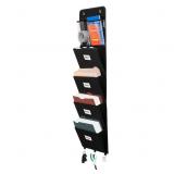 Deskora Black Over Door 5-Pocket File Organizer
