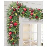 LAVEVE 9FT Pre-lit Garland 100 Warm LEDs