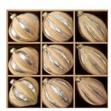 DN DECONATION Flocked Velvet Ornaments 9ct Wine Re