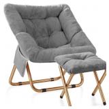 Kasunpul X-Large Foldable Faux Fur Saucer Chair Gr