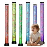 WOUDY 4FT LED Sensory Bubble Tube Lamp w 12 Fish