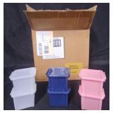 pc Small Storage Containers wLids ClrBluPink