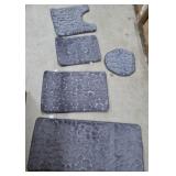 Grey Pebble Pattern Bath Mat Set 4pc