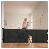 Miumoon Black Retractable Baby Gate 10ft W x 34in