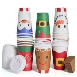 JOYIN Christmas Cups 16oz 72ct Sleeves Lids
