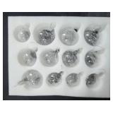 Clear Glass Christmas Ornaments 12ct