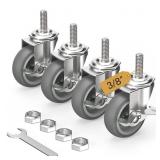 HOLKIE 3in Locking Swivel Casters 4pk Gray