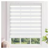 LazBlinds White Cordless Zebra Blinds 26x72