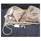 Soft Plush Electric Heated Blanket Throw Brown 1pk