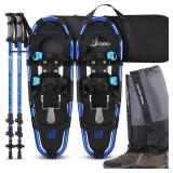 Odoland 30in Blue Snowshoes wPoles  Gaiters