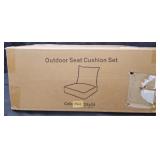 Blue Outdoor Seat Cushion Set 24x24
