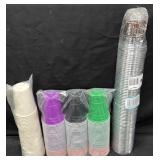 Assorted Multicolor Disposable Plastic Cups