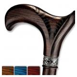 Asterom Handmade Ergonomic Wooden Walking Cane Wal