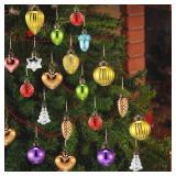 Glimin Vintage Glass Christmas Ornaments 48ct Mult