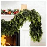 eygeufg 6FT Cedar Garland Real Touch Green 1pk