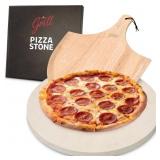 Hans Grill 15in Pizza Stone  Peel