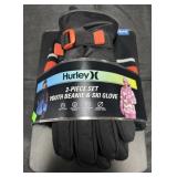 Hurley 2-piece set youth beanie and ski glove