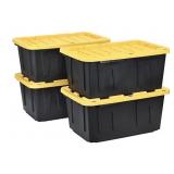 27 Gallon Heavy-Duty Black and Yellow Storage