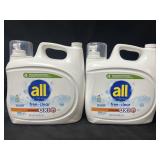 2- All free and clear laundry detergent 208oz