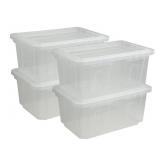 60 Quart Clear Storage Tote, 17.2' D x 25.7' W x
