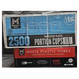 Plastic portion cups 2500 count. White plastic