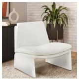 Fabric Mid-Century Modern Accent Chair, Cream,