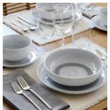 8pc. Stoneware Reactive Pasta Bowl Set