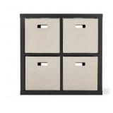 4-Cube Organizer with Storage Bins, Black