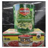 Dep Monte cut green beans 101oz. Ro Tel 8 cans