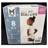 108ct. Box of Premium Size 8 Diapers