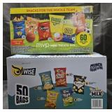 Snack chips 60 count variety box of 1/2oz bags.