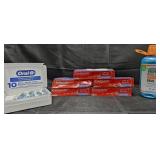 Oral-B refill brush heads. 5- Colgate toothpaste.