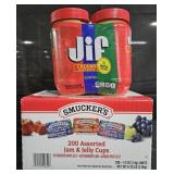 Jif creamy peanut butter 96oz. Smucker's jam and