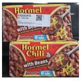 2- Hormel Chili w/ beans 6 cans each