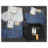 Women's size 12 denim shorts and stretch shorts.