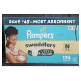 Pampers Swaddlers Newborn diapers 174 count