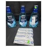 3- Crest pro-health antiplaque mouthwash. 4-