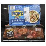 Bush's chick peas 6 cans. Ranch Style beans 8