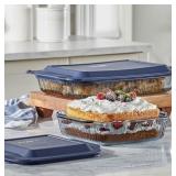 Pyrex Sculpted Tinted 4-Piece Glass Baking Dish